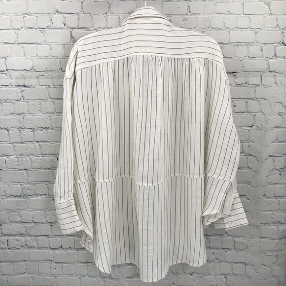 Woven button down striped slouchy oversize fit SML - Picture 7 of 7